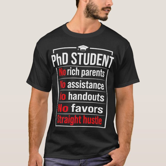 Camiseta PhD Estudiantes Disertación Doctorado Prem Graduac (Anverso)