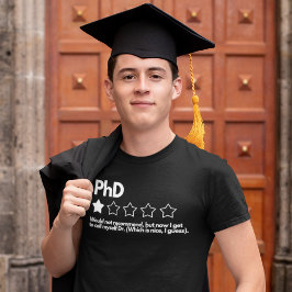 Camiseta PhD - no te recomiendo, pero ahora llego al Dr.