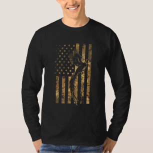 Camiseta Pheasant Bird Hunter American Flag Camouflage Phea