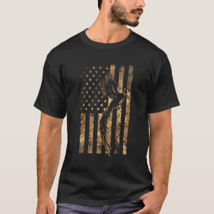Camiseta Pheasant Bird Hunter American Flag Camouflage Phea