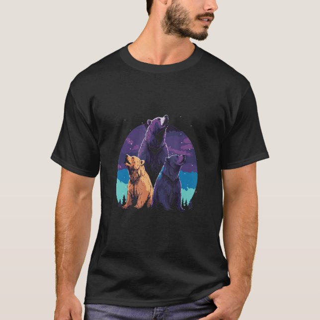 Camiseta Phenomenal Howling Grizzly Bear Pack Retro Awesome (Anverso)