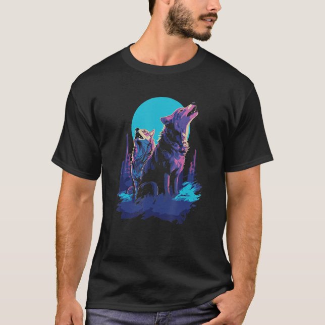 Camiseta Phenomenal Howling Wolves Wolf Pack Retro Awesomen (Anverso)