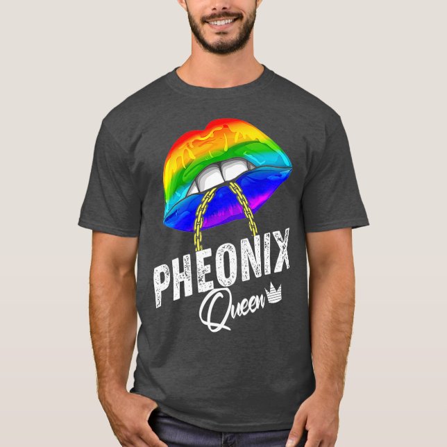 Camiseta Pheonix Reina LGBTQ Orgullo gay bandera arcoíris E (Anverso)
