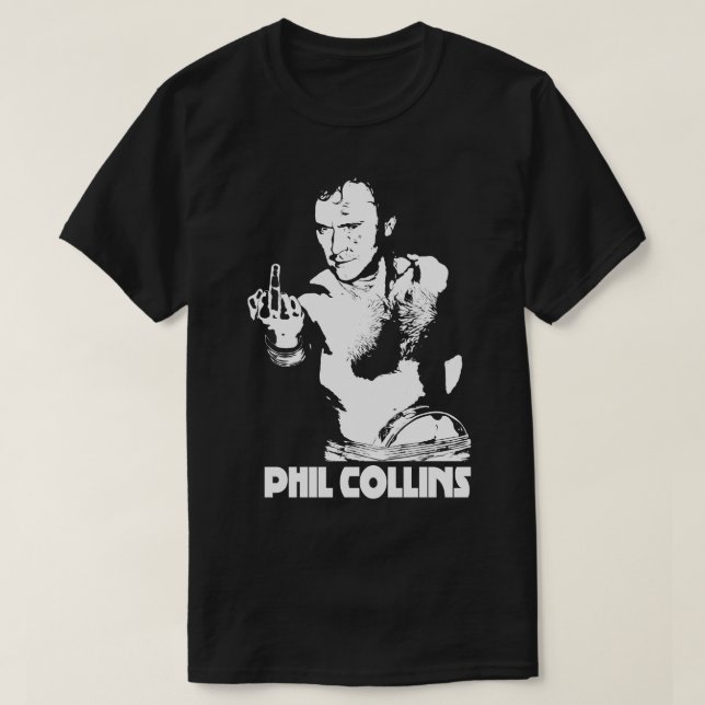 Camiseta Phil collin, texto blanco (Diseño del anverso)