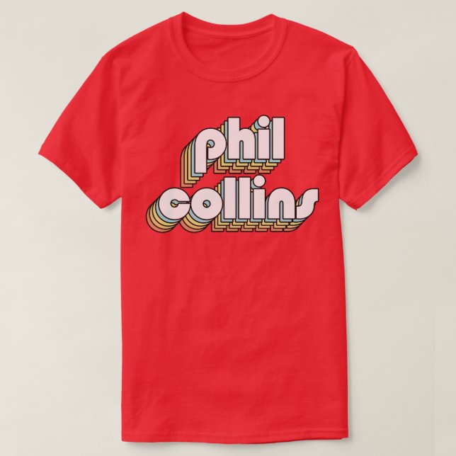 Camiseta Phil Collins Retro Typography Typography Style Fad (Diseño del anverso)