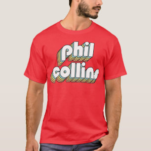 Camiseta Phil Collins Retro Typography Typography Style Fad