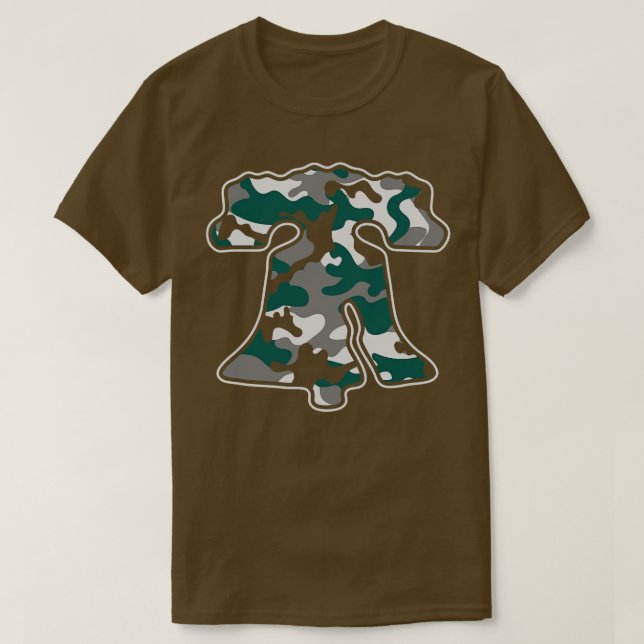 Camiseta Philadelphia Green and White Liberty Bell Camo Phi (Diseño del anverso)
