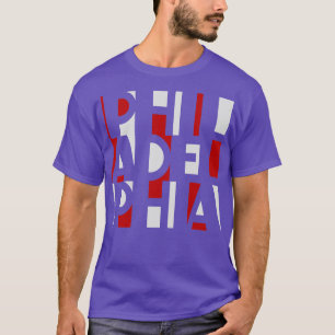 CAMISETA PHILADELPHIA PALABRA ROJA Y AZUL ART PHILLY FA