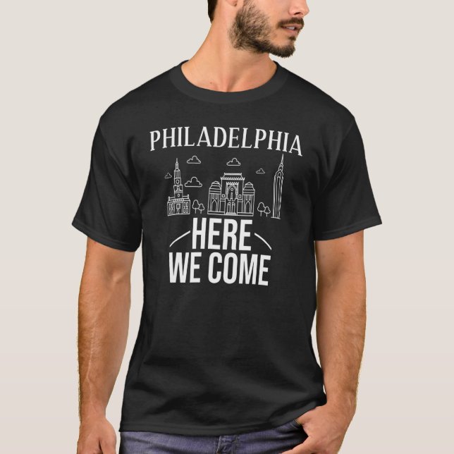 Camiseta Philadelphia Pennsylvania City Trip Skyline Map Tr (Anverso)