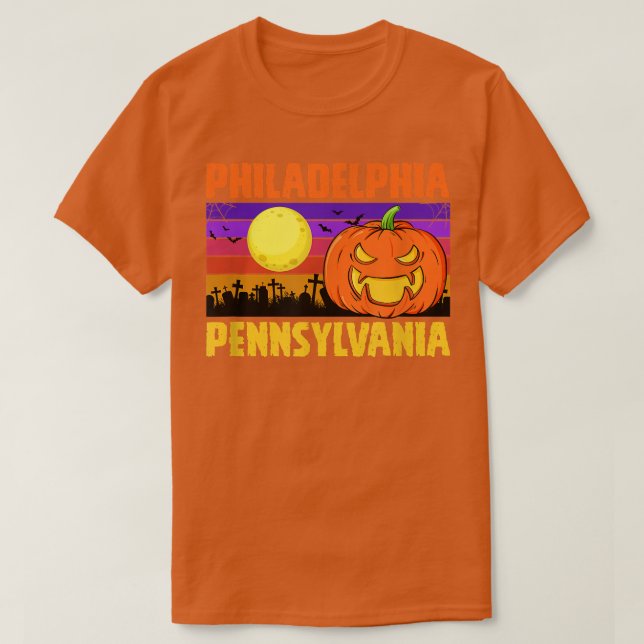 Camiseta Philadelphia Pennsylvania Happy Halloween Fiesta L (Diseño del anverso)