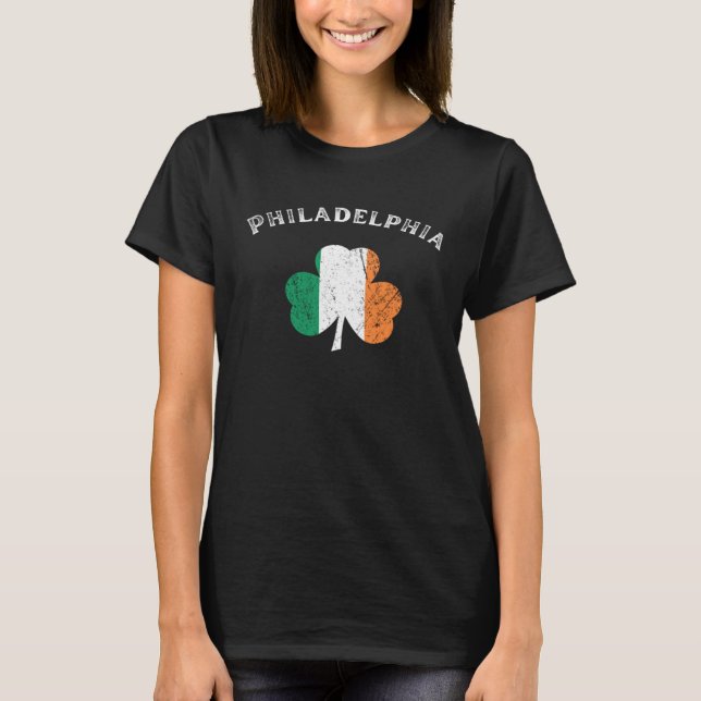 Camiseta PHILADELPHIA PENNSYLVANIA Irish American Shamrock  (Anverso)