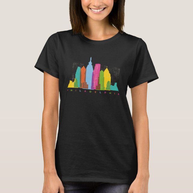 Camiseta Philadelphia Pennsylvania Skyline Silhouette Outli (Anverso)