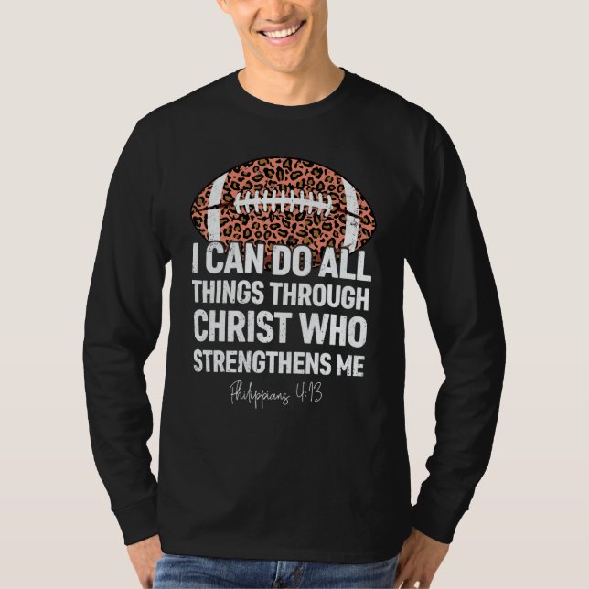Camiseta Philippians 413 I Can Do All Things Football Leopa (Anverso)