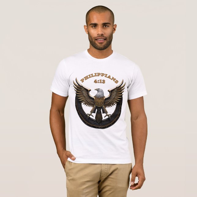 Camiseta Philippians 4:13 - Águila - Poder de fe de All43 (Anverso completo)