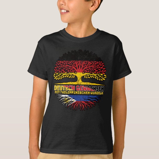 Camiseta Philippinen Philippinisch Deutsch Deutschland Baum (Anverso)