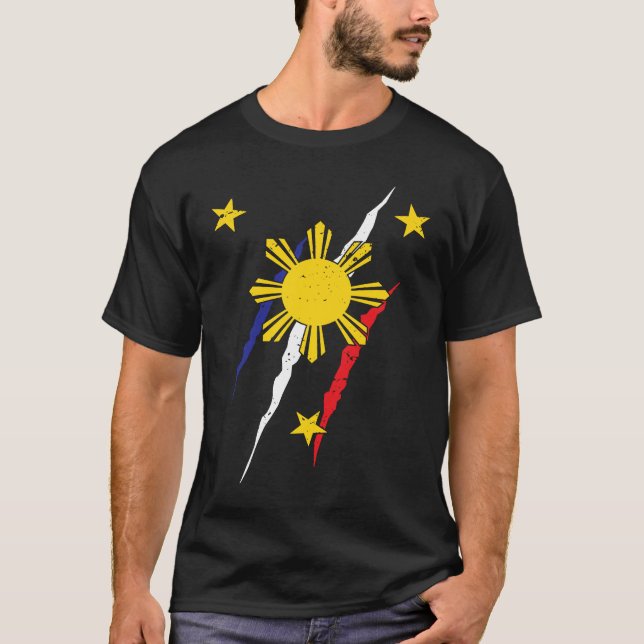 Camiseta Philippines Flag Filipino Filipina Pinoy Pride Nat (Anverso)