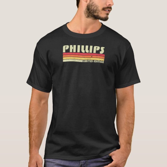 Camiseta Phillips Surname Funny Retro Vintage Cumpleaños de (Anverso)