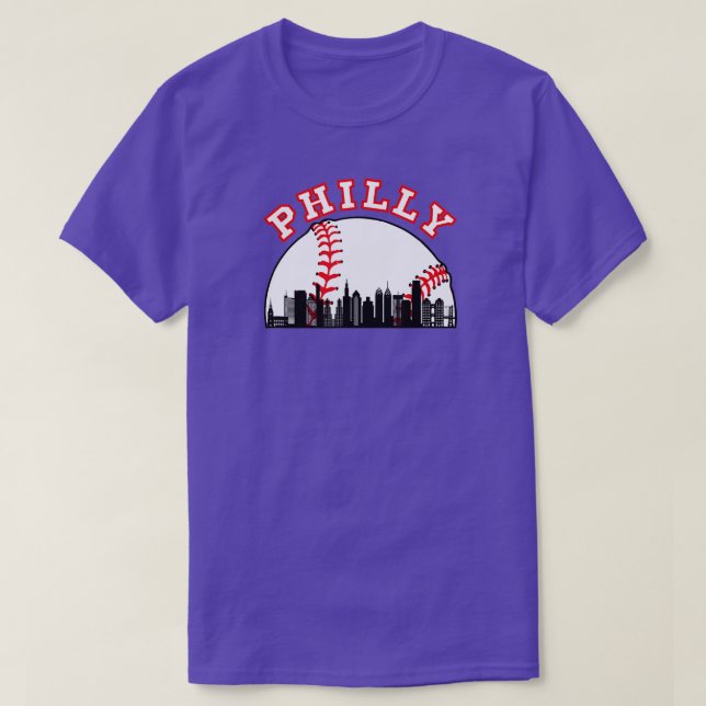 Camiseta Philly Baseball  Philly PA Cityscape Skyline  (Diseño del anverso)