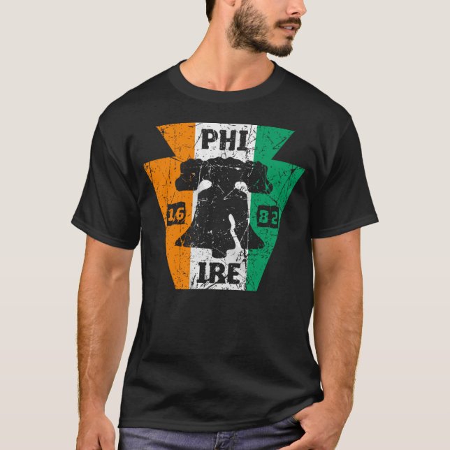 CAMISETA PHILLY FAN IRISH FLAG IRE LIBERTY BELL PHILADELPHI (Anverso)