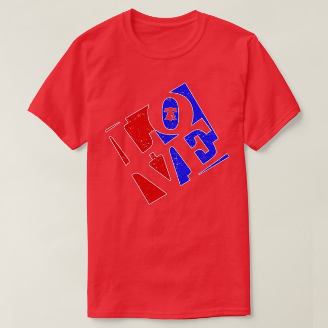 Camiseta Philly Love Red White y Blue Liberty Bell Philad (Diseño del anverso)