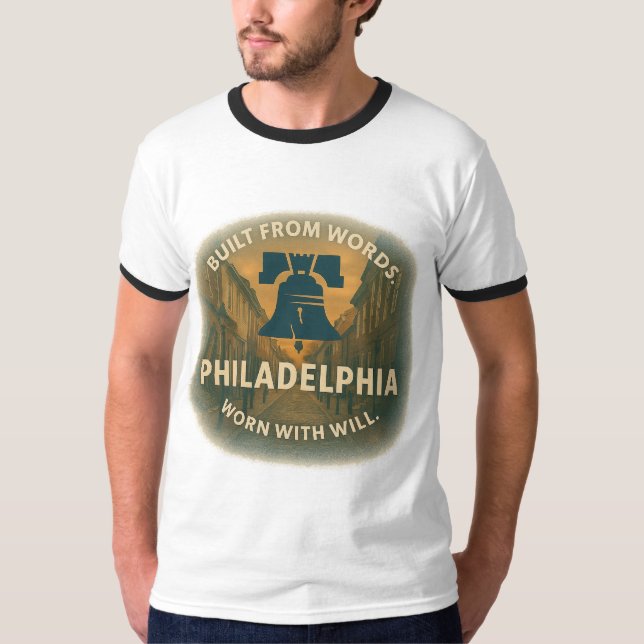 Camiseta Philly Ringer Tee | Borde cívico retro (Anverso)