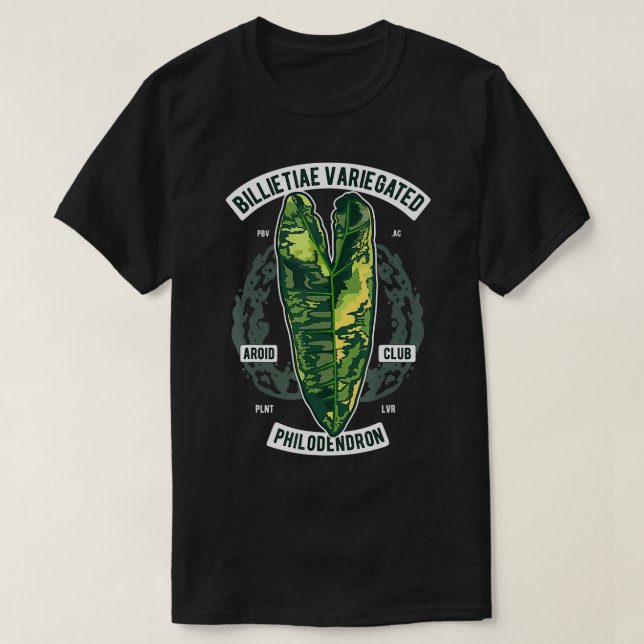 Camiseta Philodendron Billietiae Variegated Botanist kitty  (Diseño del anverso)