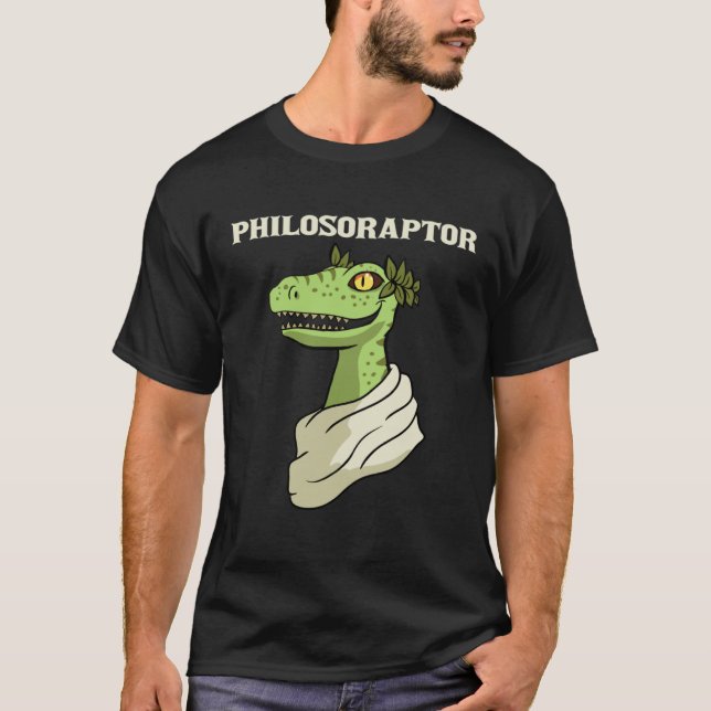 Camiseta Philosoraptor Philosopher Raptor Dinosaur Velocira (Anverso)