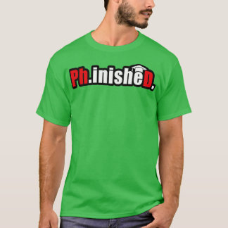 Camiseta PhinisheD en rojo resalte citas graciosas de pdh g