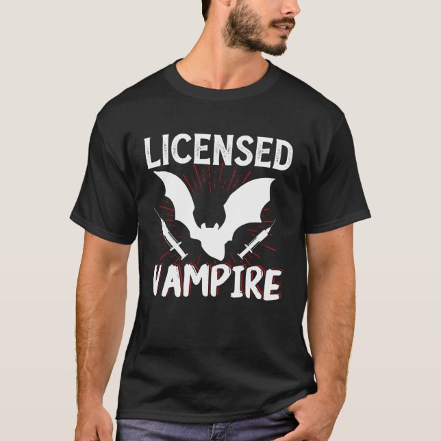 Camiseta Phlebotomist Vampire Phlebotomy Tech Tech Tech (Anverso)