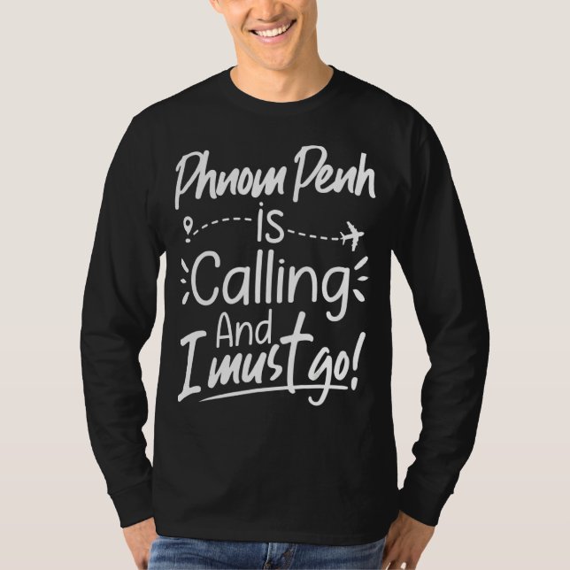 Camiseta Phnom Penh llama y tengo que ir a Camboya (Anverso)