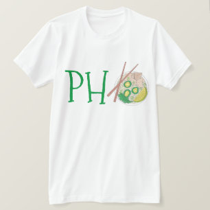 Camiseta PHO Comida Vietnamita Chopsticks de fideos de poll