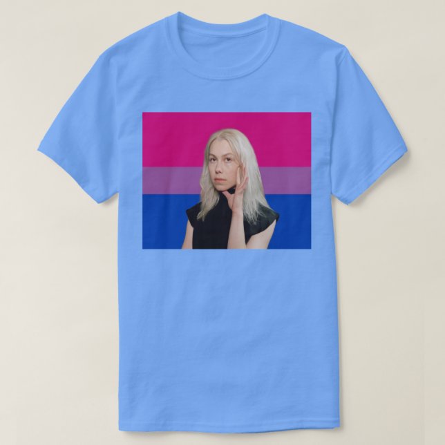 Camiseta Phoebe Bridgers Bisexual Pride Bandera (Diseño del anverso)