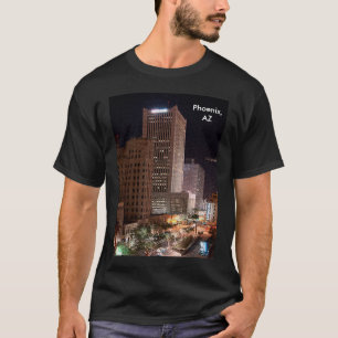 Camiseta Phoenix Arizona en los rascacielos nocturnos Unise