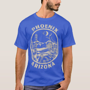 Camiseta Phoenix Arizona Linocut Ilustra del Desierto en Pr