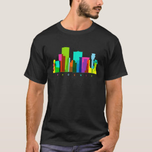 Camiseta Phoenix Arizona Skyline Colorful American Cityscap