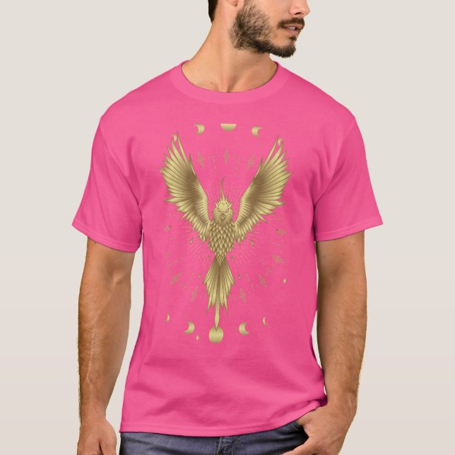 Camiseta Phoenix Bird Moon Phases Witch Palmistry Pagan Her (Anverso)