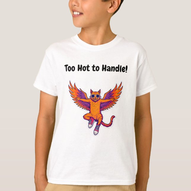 Camiseta Phoenix Cat Kids T-Shirt – Magical Fire Kitty (Anverso)