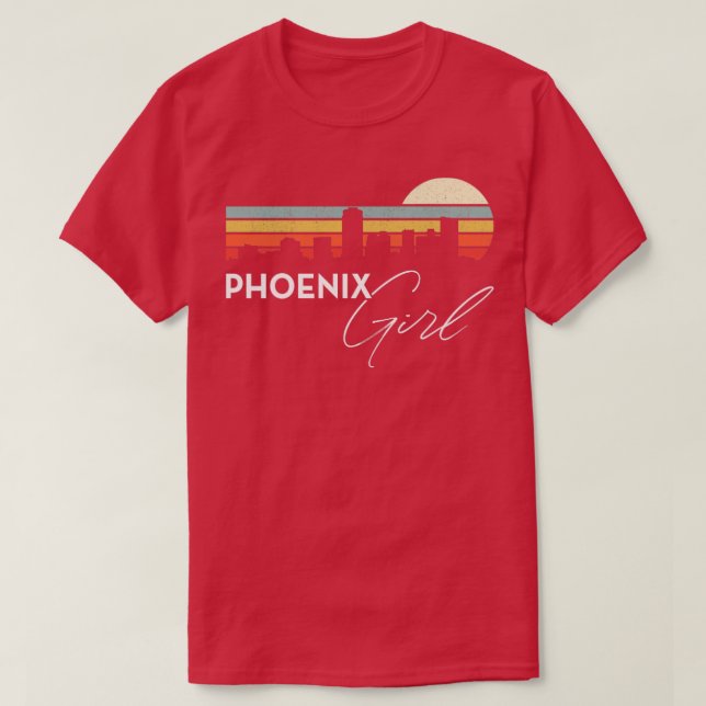 Camiseta Phoenix Chica Retro Sunset City Skyline Souvenir (Diseño del anverso)