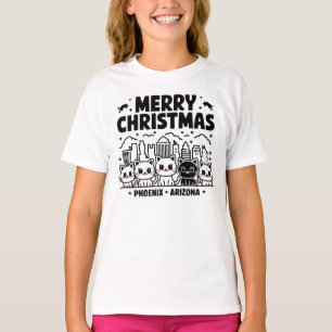 Camiseta Phoenix City Arizona Merry Christmas Cats USA