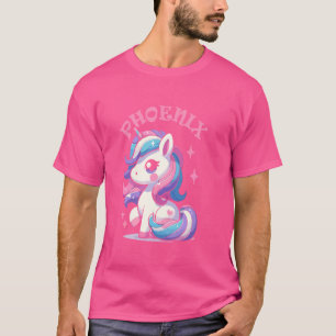 Camiseta Phoenix Cute Unicorn Diseño para Chicas Nombre Pho