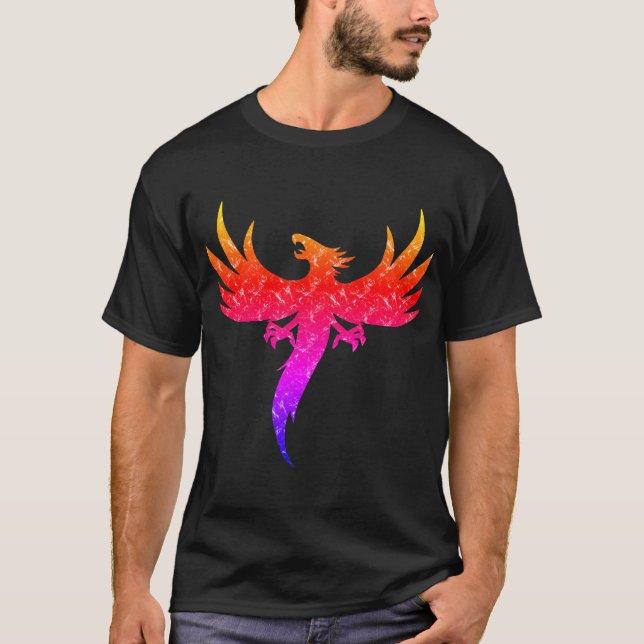 Camiseta Phoenix de levantamiento colorida (Anverso)