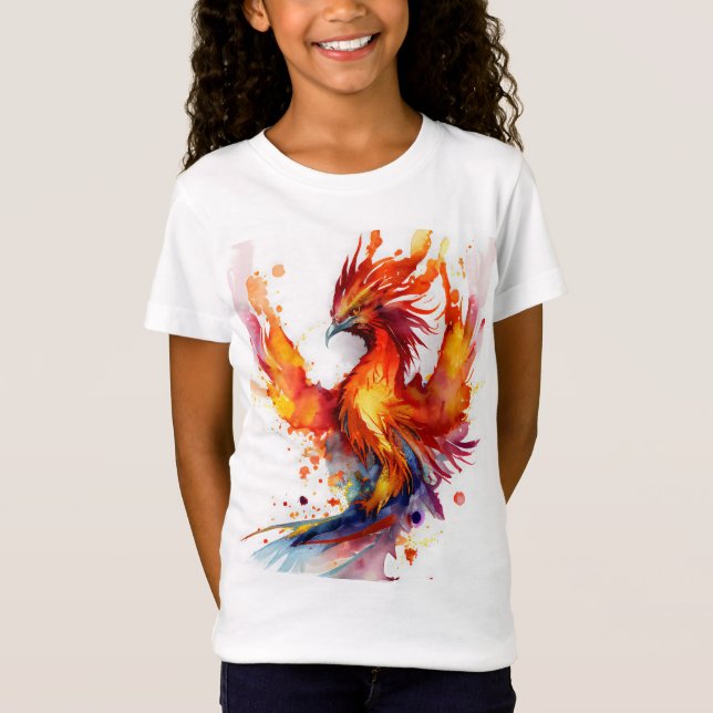 Camiseta Phoenix en el diseño de acuarela de las llamas (Anverso)