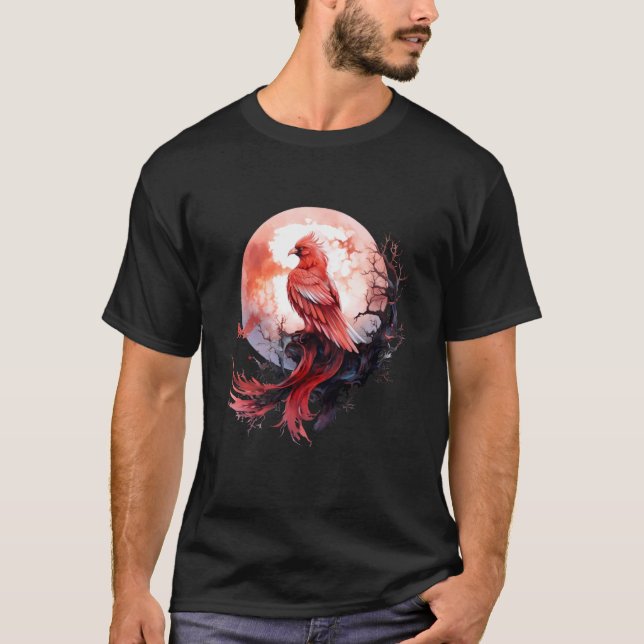 Camiseta Phoenix Fire Phoenix Bird Moon Sakura Tree Mthica (Anverso)