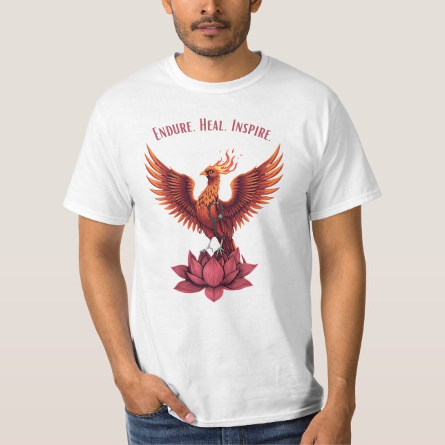 Camiseta Phoenix Lotus Moon - Perdurar. Curar. Inspirar (Anverso)