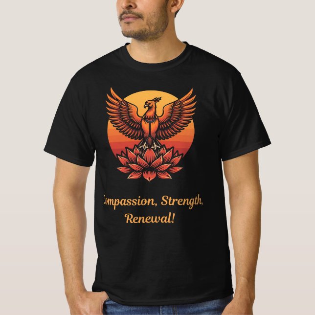 Camiseta Phoenix Lotus Sunset - Compasión, fuerza, renovaci (Anverso)