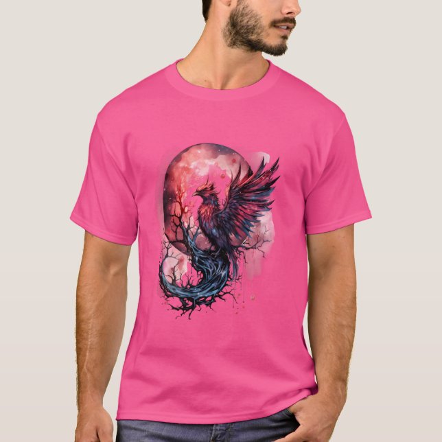 Camiseta Phoenix Moon Fire Phoenix Bird Sakura Tree Mthica (Anverso)