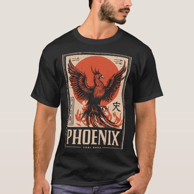 Camiseta Phoenix Rising El Renacimiento Mítico Del Sol Rojo (Anverso)