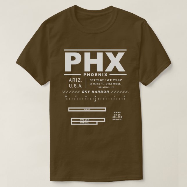 Camiseta Phoenix Sky Harbour Int'l Airport PHX T-Shirt (Diseño del anverso)