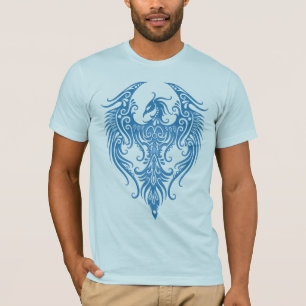 Camiseta Phoenix tribal azul adornada