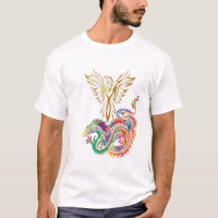 Phoenix y el Dragon Oriental Ying Yang Design